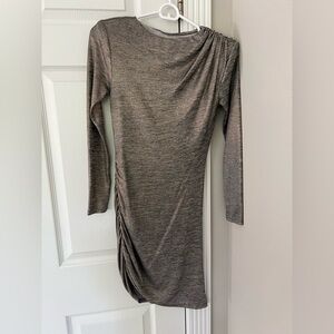 Champagne Long Sleeve Mini Dress